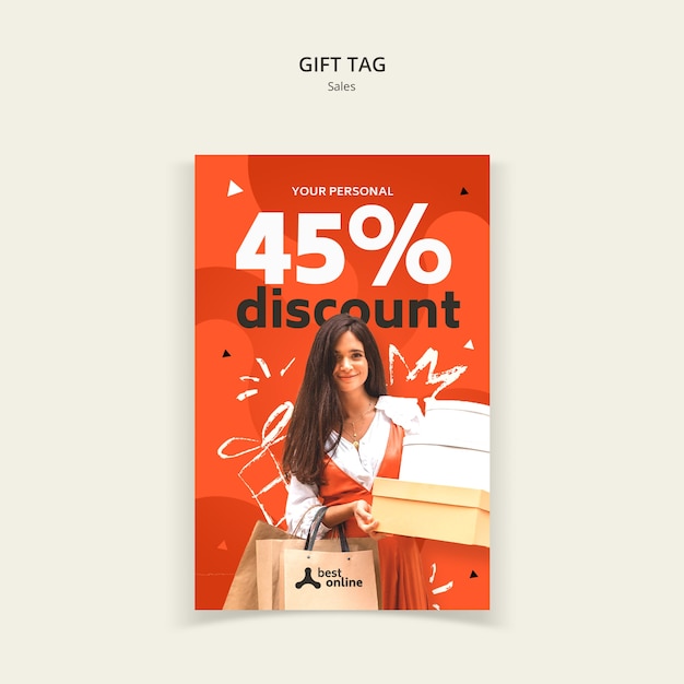 Flat design sales discount template