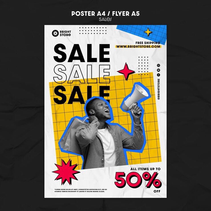 PSD flat design sales template