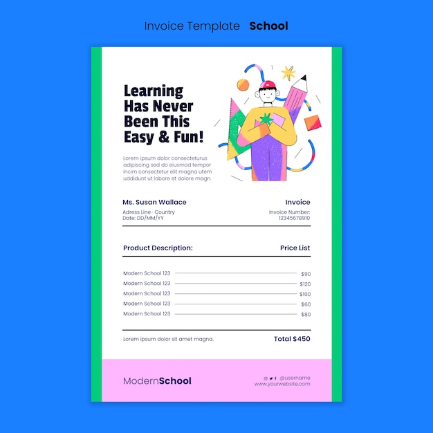 flat design school template