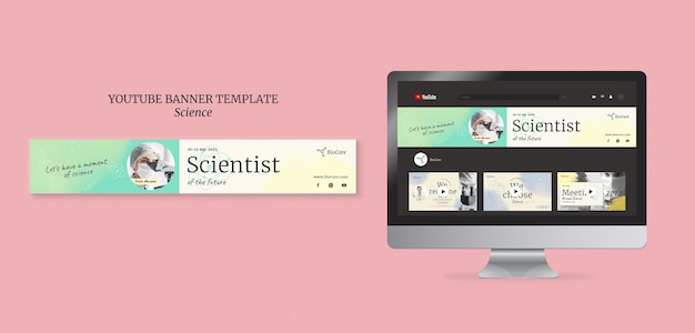 PSD flat design science template