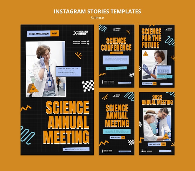 PSD flat design science template