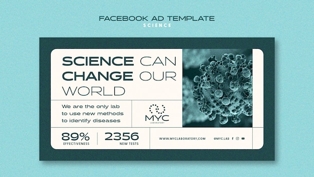 PSD flat design science template