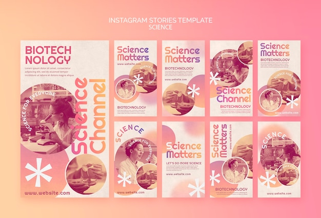 PSD flat design science template