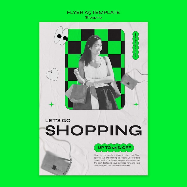 PSD flat design shopping template