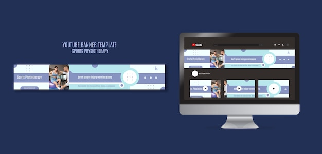 PSD フラットなデザインのスポーツ理学療法のテンプレート