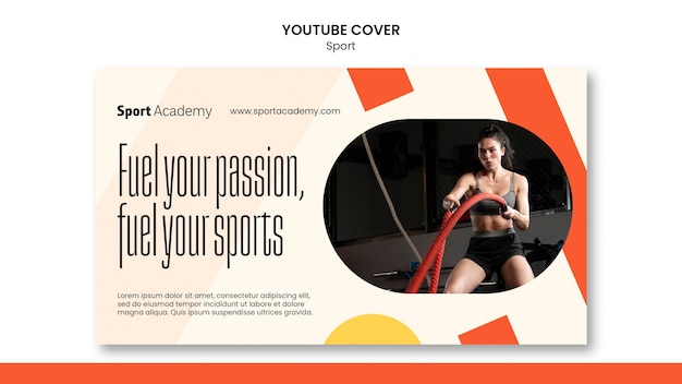 flat design sport training youtube cover
