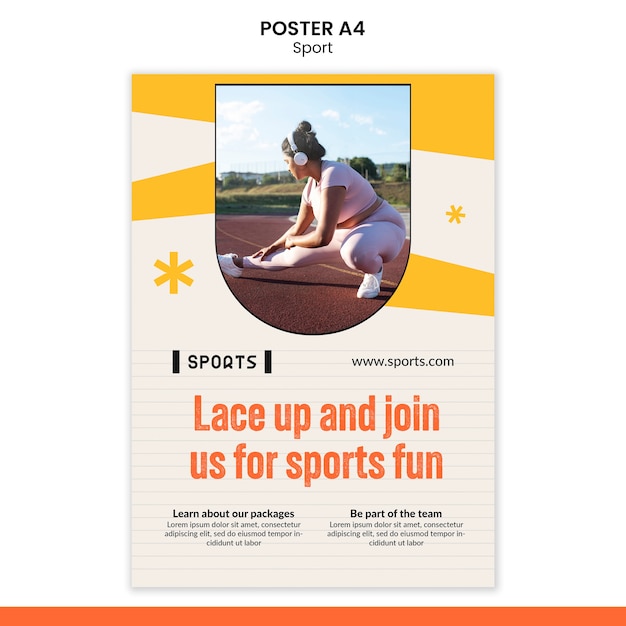 Flat design sport workout poster template