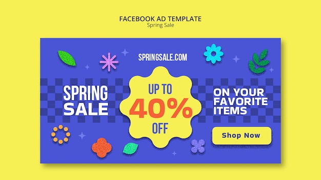 PSD flat design spring sale template