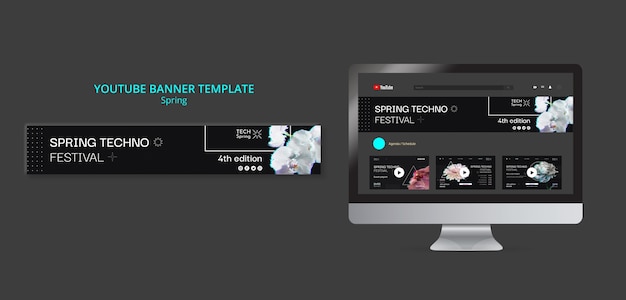 PSD flat design spring template