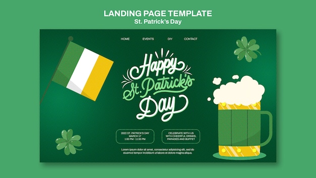 PSD flat design st. patrick's day template