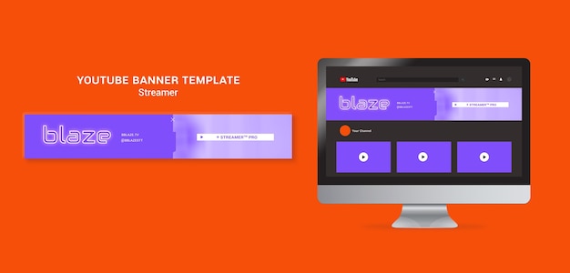 PSD flat design streamer template