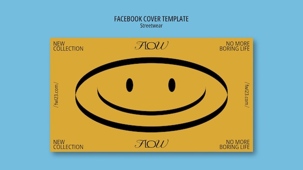 PSD flat design streetwear facebook cover template