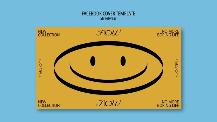 PSD flat design streetwear facebook cover template