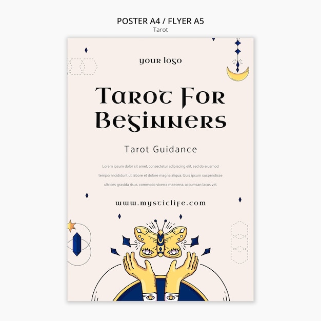 PSD flat design tarot template