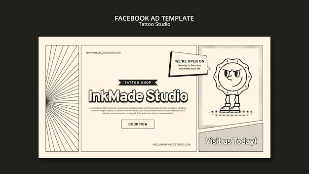 flat design tattoo template