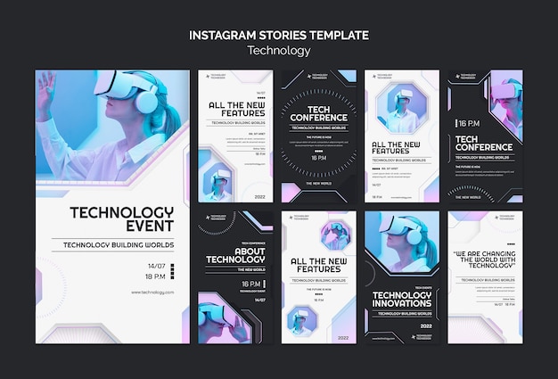 Flat design technology template