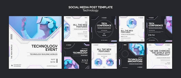 Flat design technology template