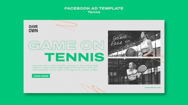 Шаблон теннисного спорта в плоском дизайне