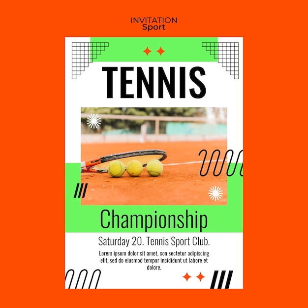 Flat design tennis template