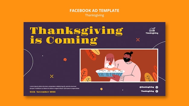 Flat design thanksgiving template