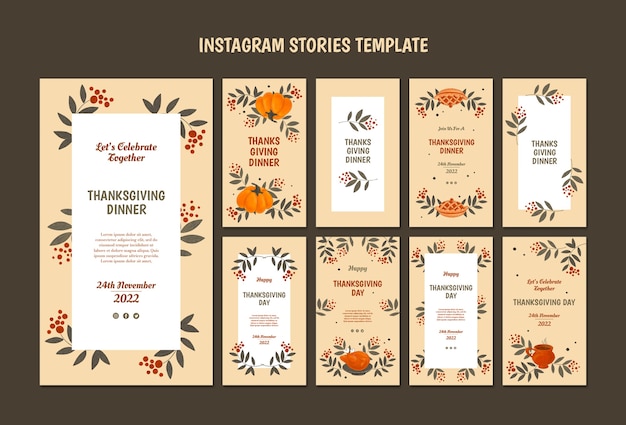 PSD flat design thanksgiving template