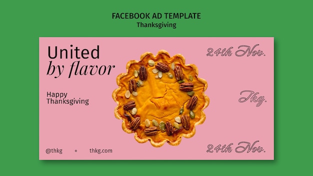 PSD flat design thanksgiving template