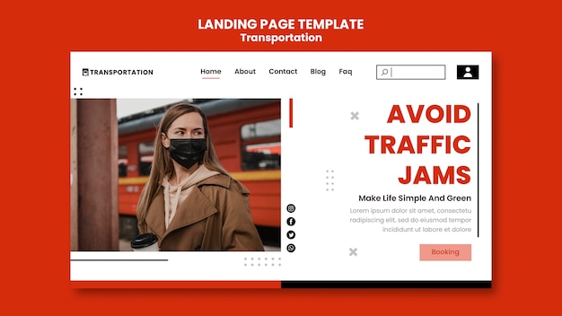 PSD flat design transport template