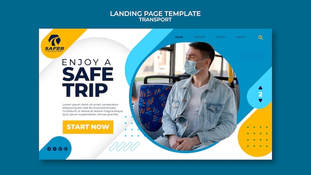 PSD flat design transport template