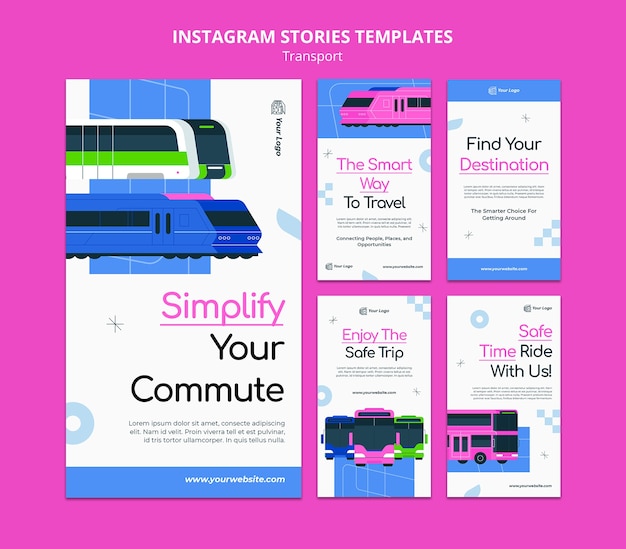 flat design transport template