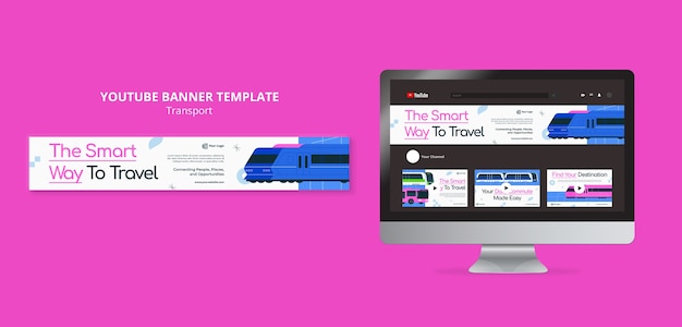 PSD flat design transport template