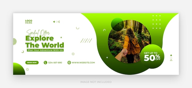 PSD flat design travel agency facebook cover