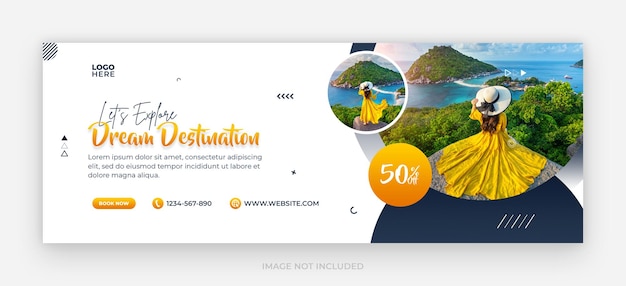 PSD flat design travel agency facebook cover