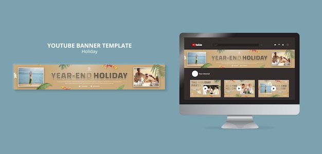 PSD flat design travel template