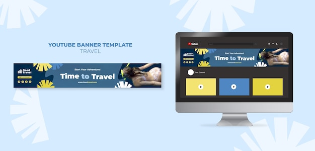 PSD flat design travel template