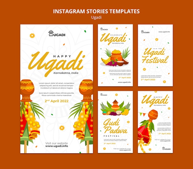 PSD flat design ugadi template