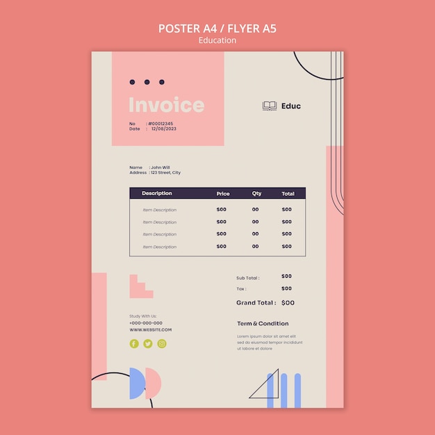 Flat design-utdanningsmal