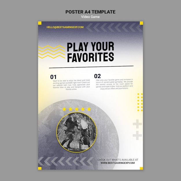 flat design video games template