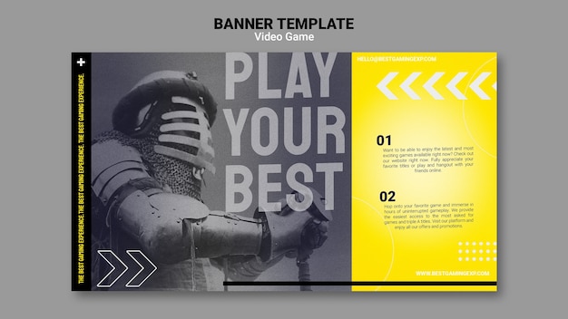 PSD flat design video games template