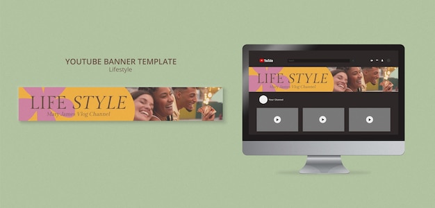 Flat design vlog template