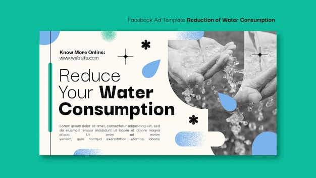 PSD flat design water charity template