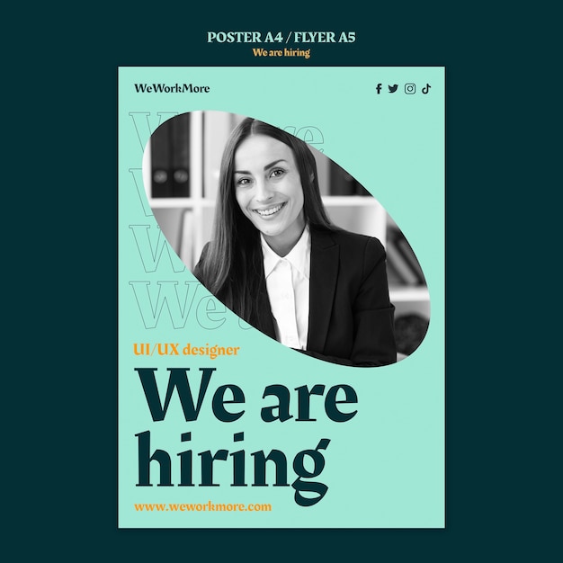 Flat design we are hiring template