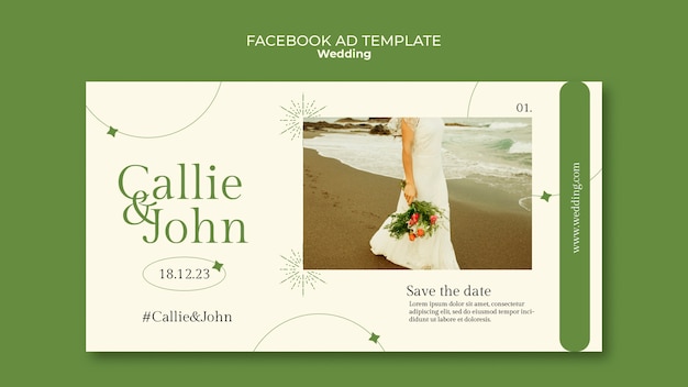 Flat design wedding template