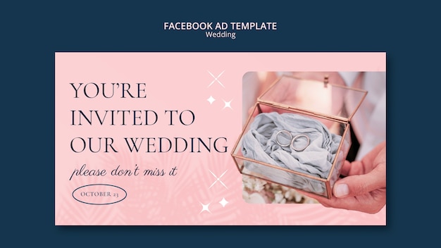 PSD flat design wedding template