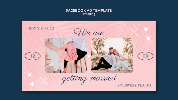 Flat design wedding template