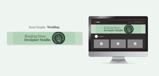 PSD flat design wedding template