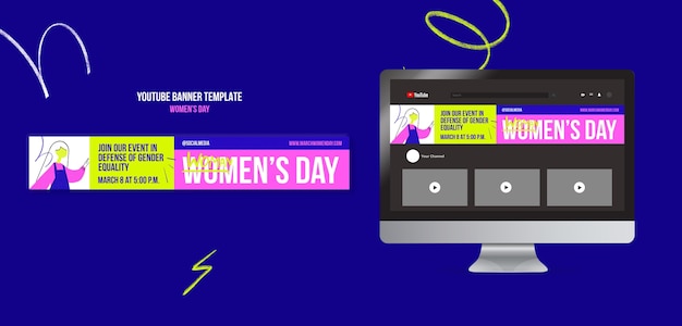 Flat design women's day template