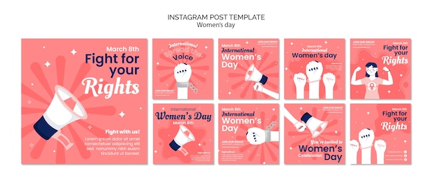 PSD flat design women's day template