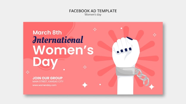 PSD flat design women's day template