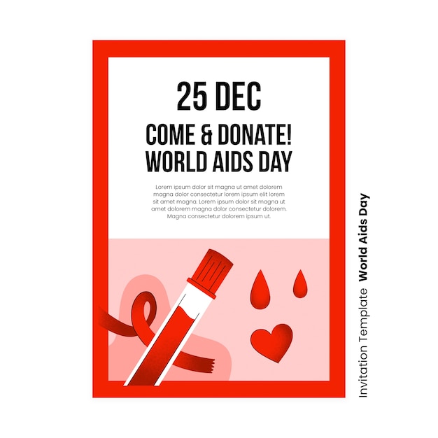 PSD flat design world aids day template