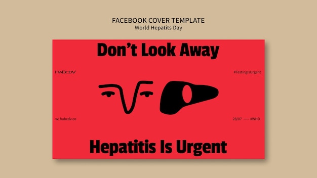 PSD flat design world hepatitis day facebook cover